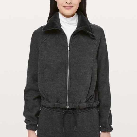 Lululemon Plush Times Women's 8 Fleece Lined Full Zip Jacket Bomber - Picture 1 of 12